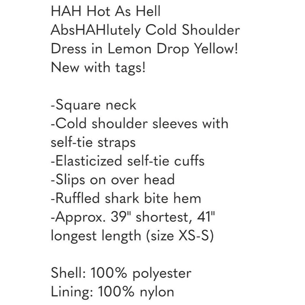 We are HAH / Free People / Revolve Cold Shouler Lemon Drop Chifon Dress XS/ S - Picture 4 of 4